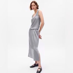 Gap Pull-On Satin Midi Skirt, Tall